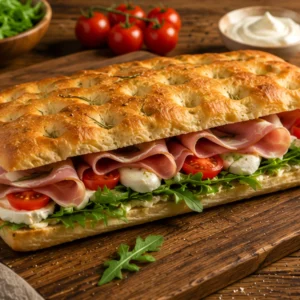 Focaccia Sandwich Prosciutto Cotto